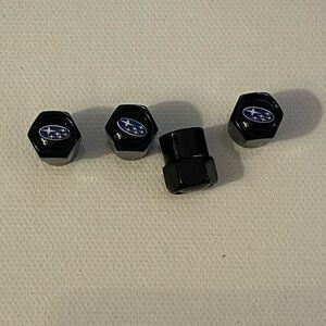 Subaru Valve Stem Caps in Black Set of 4 NWT